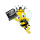 Logo Bee with crown holding laptop