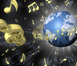 music notes around the world