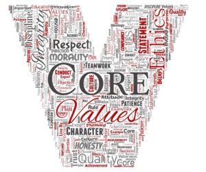 core values with list of values in a v