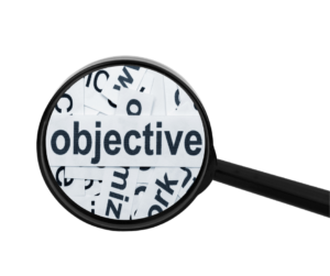 Objective in a magnifing glass