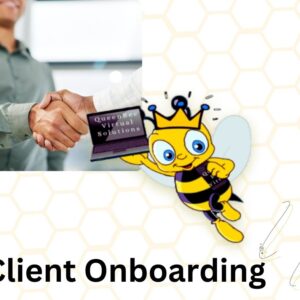 Client Onboarding business men shaking hands and Logo QBVS