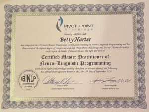 Certified Mater Practitioner of NLP Betty H