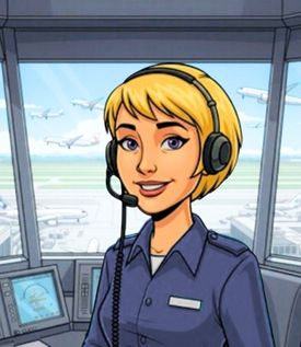 Air traffic controller Betty cartoonAI/TAG