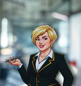 Suit and business office Betty cartoon AI/TAG